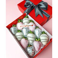 12pcs Pink White & Silver Chocolate Strawberries Gift Box